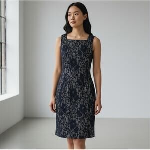 NWT Etcetera Blue Floral Lace Dress